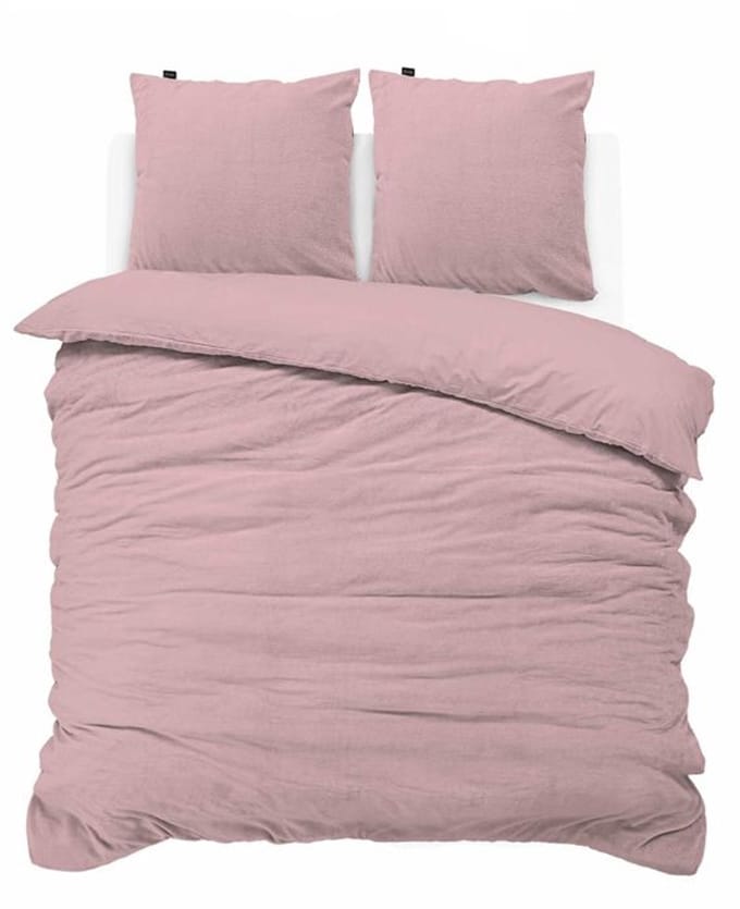 iSleep Dekbedovertrek Teddy Fleece - Eenpersoons - 140x200/220 cm - Roze