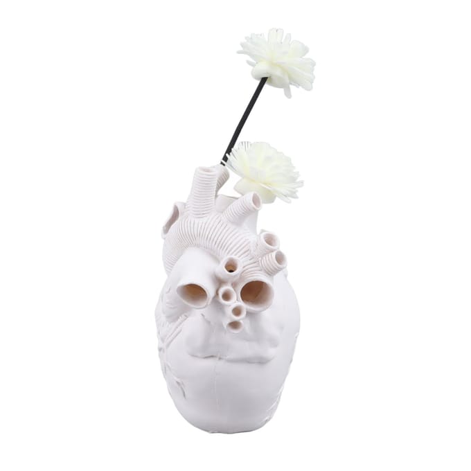 Creatieve Anatomische Hart Vazen Hars Sculptuur Hartvormige Kunst Bloemvazen Desktop Thuis wit