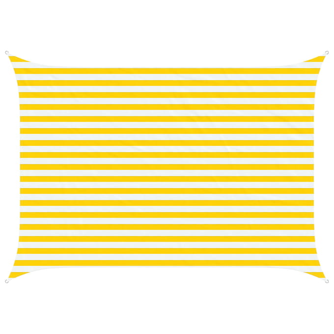 vidaXL - Zonneschaduw - Geel - en - Wit - 2,5 - x - 3,5 - m - 100% - Polyester - Oxford