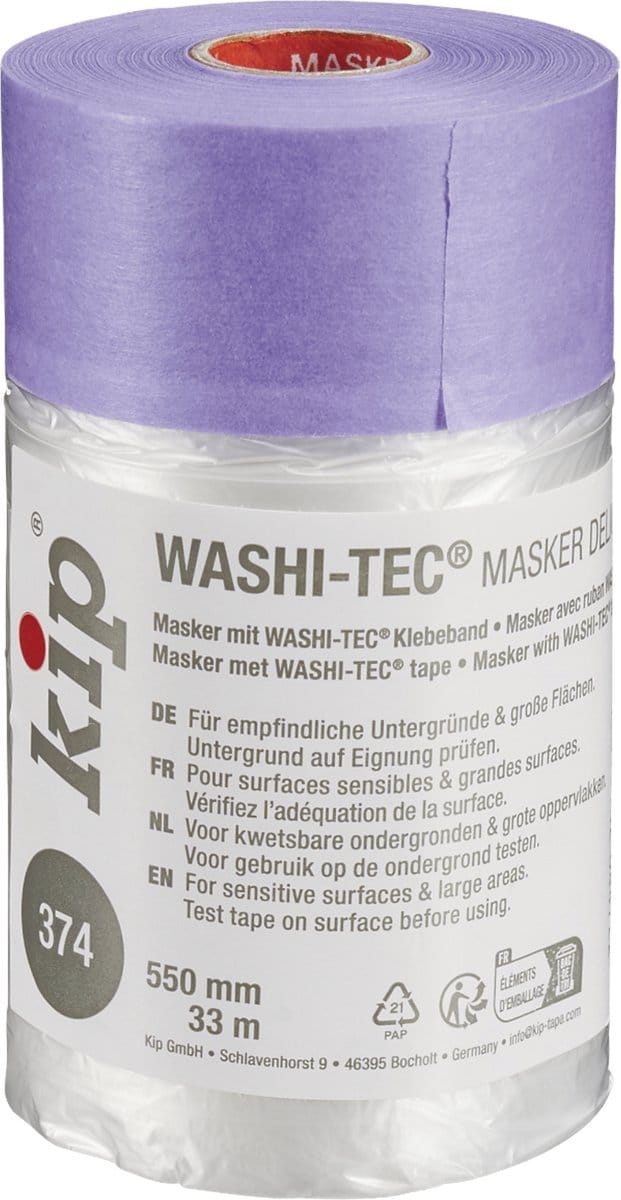 Kip 374 Afdekfolie + Washi Tape Lila - 550mm x 33 meter