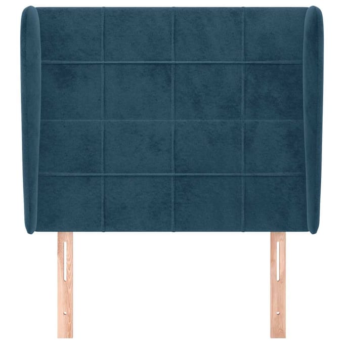 vidaXL - Hoofdbord - met - randen - 103x23x118/128 - cm - fluweel - donkerblauw