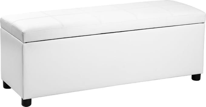 Opbergbank bedkist opbergbox 119x38x45 cm kunstleer wit
