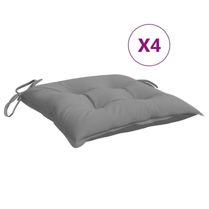 vidaXL - Stoelkussens - 4 - st - 40x40x7 - cm - oxford - stof - grijs
