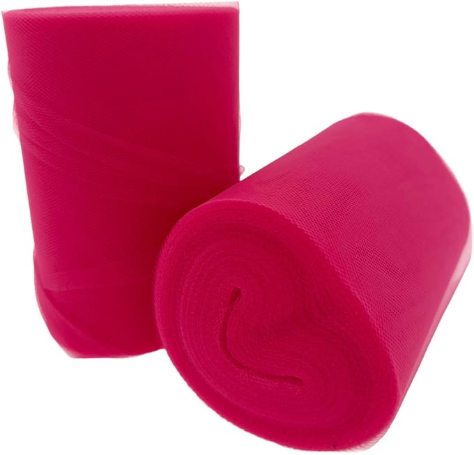 Neon roze tule - 22,8 meter