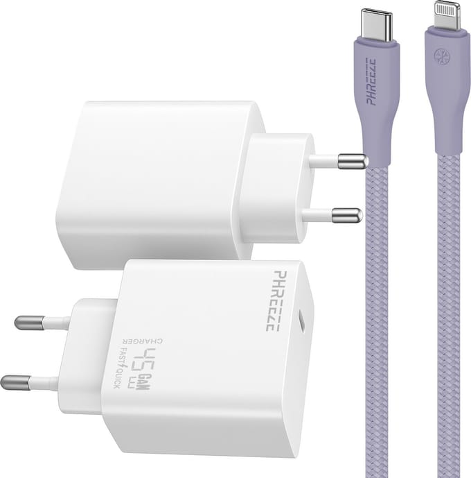 Phreeze usb C oplader geschikt voor iPhone en iPad met Lightning kabel - Power Delivery snellader met kabel