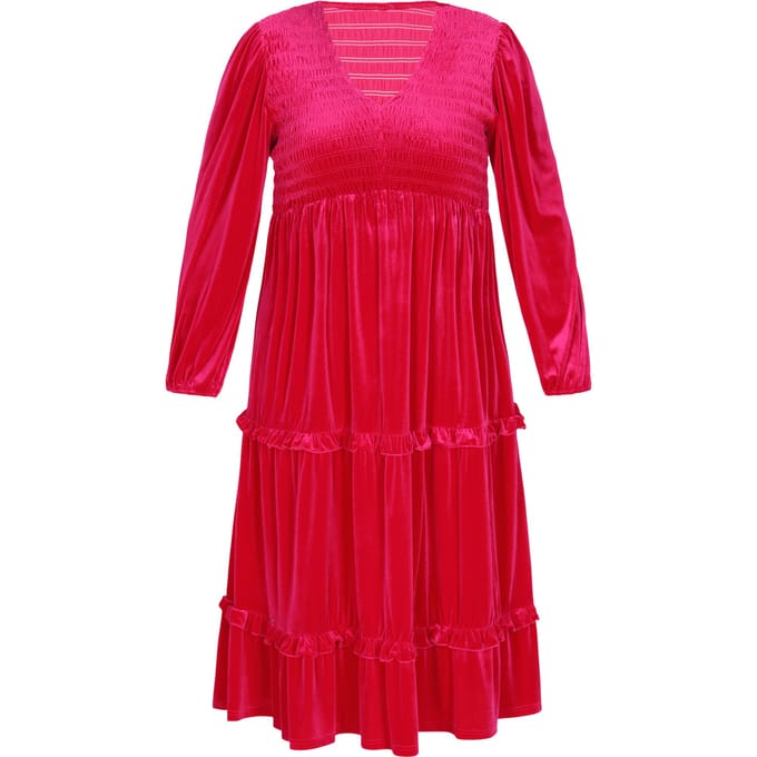 Faina Grote maten jurk vrouwen roze rood