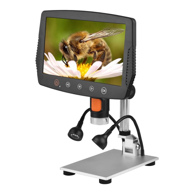 50-1000X 1080P USB-digitale microscoop met hoge resolutie en afstandsbediening met 9 inch groot helder scherm zwart