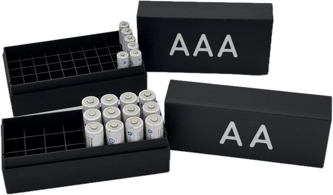 Batterijdozen 2 Stuks - Batterij Opslag - Batterijen Sorteren - Bundel AA AAA - 11x13x6 cm