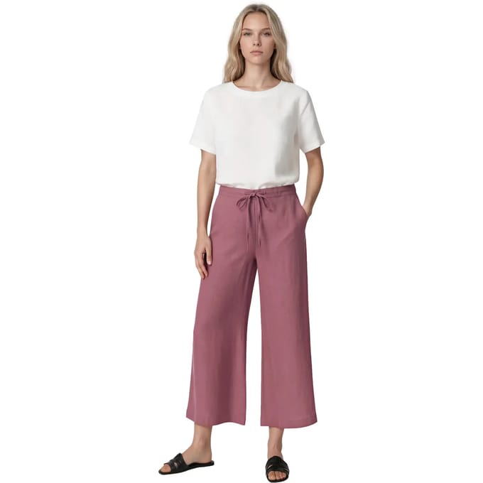 Damesbroek met wijde pijpen Haris Cotton Essentials Drawstring Waist