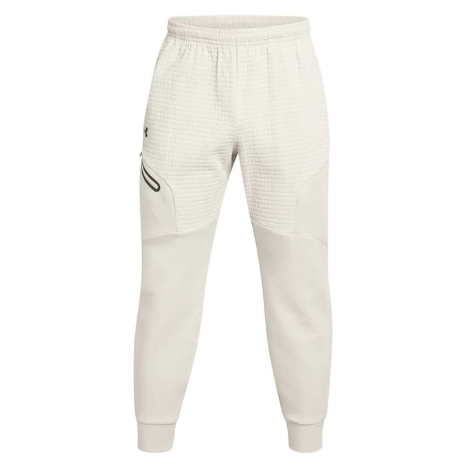 Under Armour Heren Unstoppable joggingbroek met structuur en slank model (Wit)