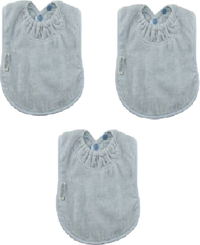 Silly Billyz Towel Large Bibs Dusty Blue 3 Stuks