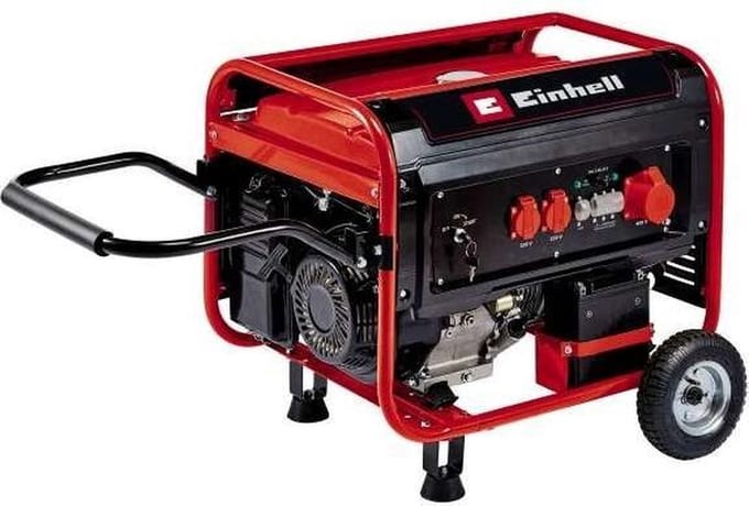 Einhell TC-PG 55 / E5 Aggregaat 4 takt generator 2x 230V + 1x 400V Max. 5500 Watt AVR Spanning 25 liter 7.5K kW