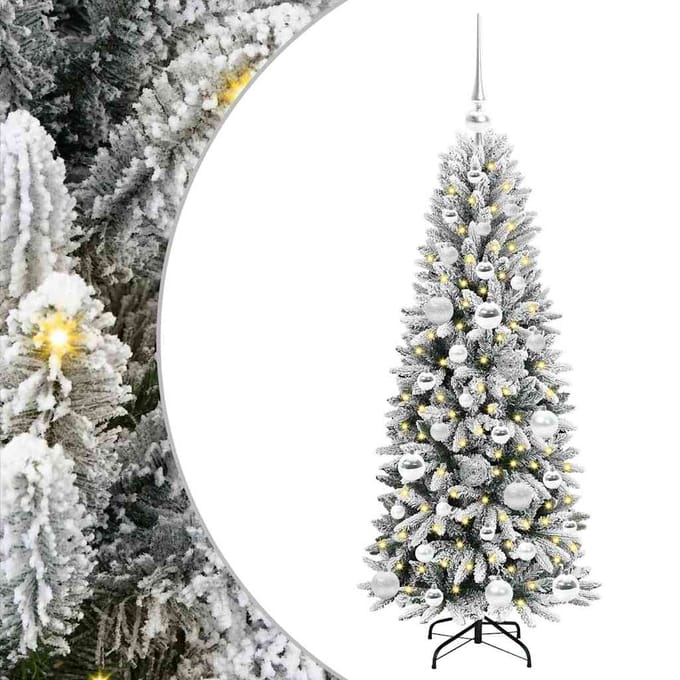 vidaXL - Kunstkerstboom - Wit - 120 - cm - PVC - en - plastic - en - staal - en - PE