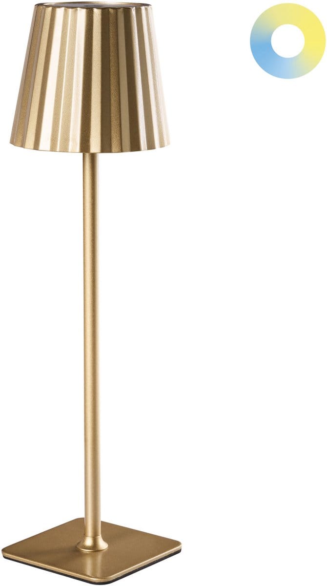 ABARO - Draadloze tafellamp - Goud - Metaal