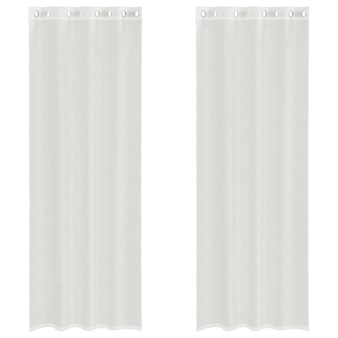 vidaXL - Gordijnen - voile - met - doorvoertules - 2 - st - wit