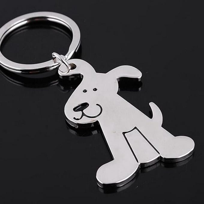 Stalen sleutelhanger (Hondje)
