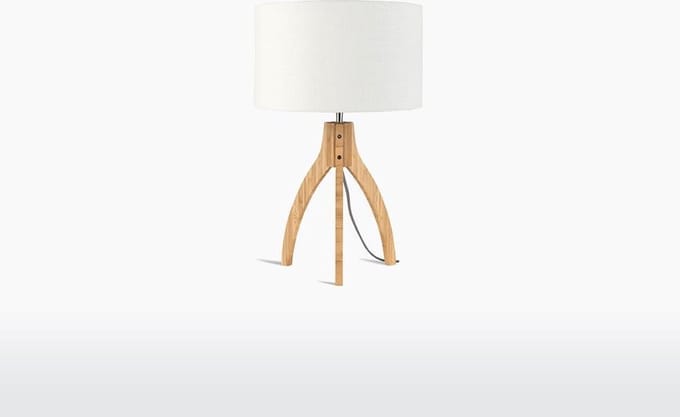 GOOD&MOJO Tafellamp Annapurna - Wit/Bamboe - Ø36cm - Scandinavisch,Bohemian