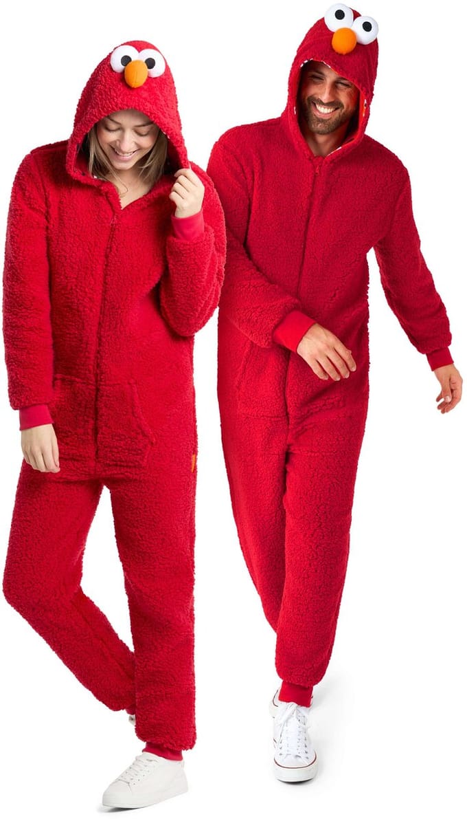 OppoSuits Elmo Onesie - Unisex - Carnaval- en Halloweenkleding - Chill Pak - Rood - Maat: S