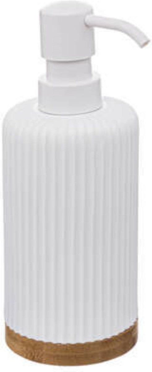 5Five Zeeppompje/dispenser - kunststeen - wit - 270 ml - navulbaar - toilet/badkamer/toilet