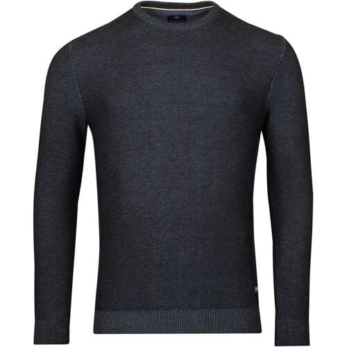 Baileys Trui Two-Tone Jacquard Crew Neck Allover Plated Navy / male