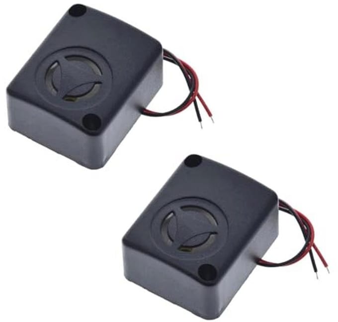 2 Stuks Mini Piezo Alarm Sirene 12V DC - 110 dB Anti-diefstal Alarm voor Auto's