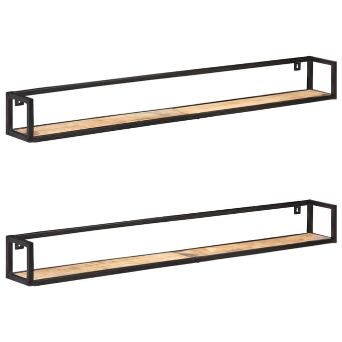 vidaXL - Wandschappen - 2 - st - 160 - cm - ruw - mangohout