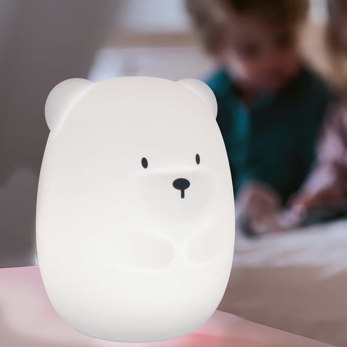 Nattou Silicone - Nachtlamp voor Baby's - Beer - 15 cm