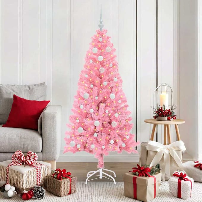 vidaXL - Kerstboom - Roze - 150 - cm - PVC