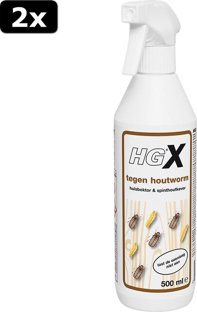 2x HG Tegen Houtworm 0,5L