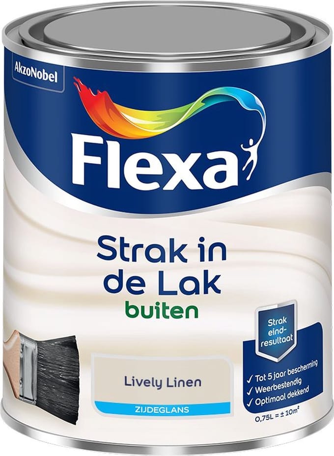 Flexa - Strak In De Lak Buitenlak Zijdeglans - Lively Linen - Mengverf - 750 Ml