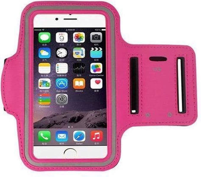 Geschikt voor iPhone 8 hoes Sport armband Hardloopband Hoesje Roze