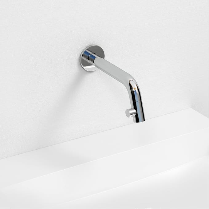 Clou Kaldur fonteinkraan 2x6.8cm korte uitloop wandmontage Chroom