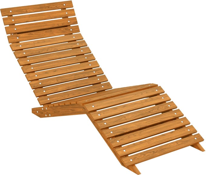 Outsunny Gartenliege Lärchenholz Teak