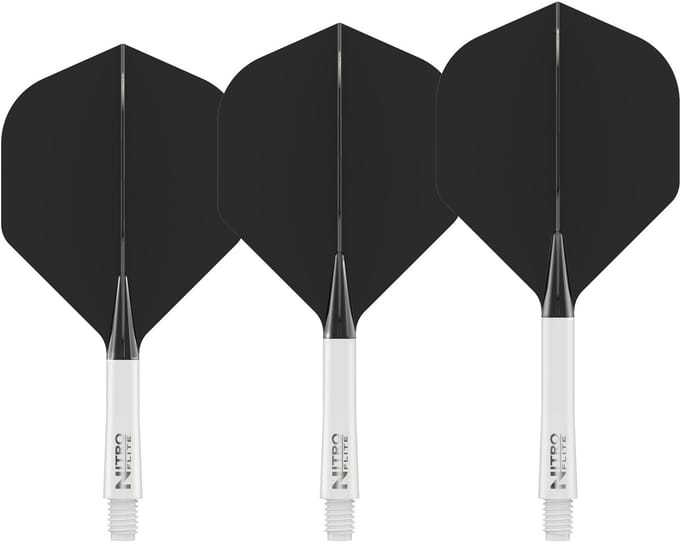 Red Dragon Nitro Flite System White Black NO2 - Dart Flights