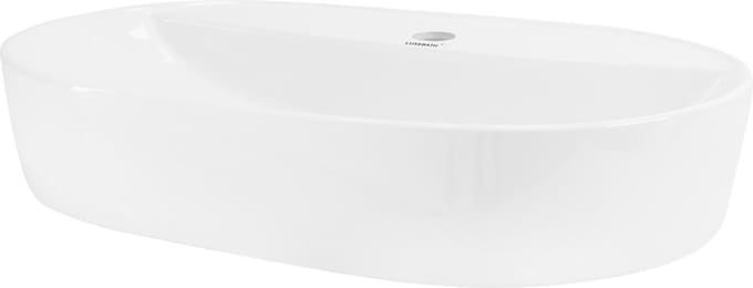Ovale wastafel zonder overloop 60x40x12 cm wit keramiek LuxeBath