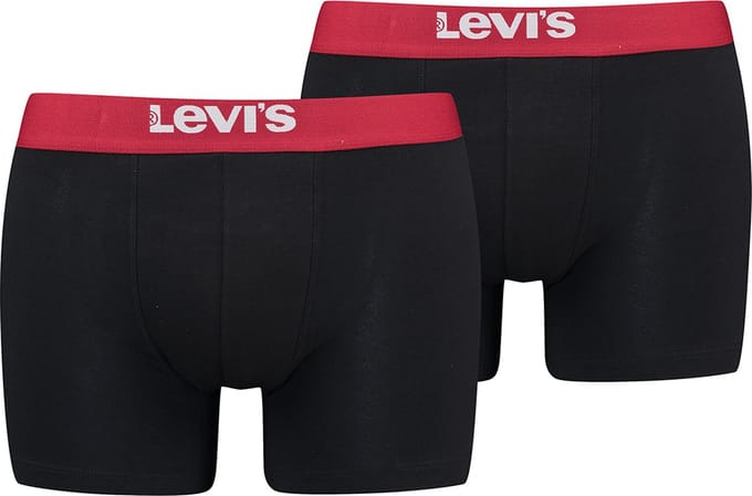 Levi's - 2-Pack - Boxershorts - Stretch Katoen - Heren - zwart / rood - M - 701222842
