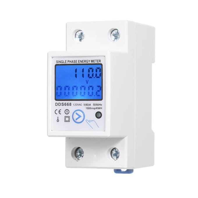 AC 230V eenfasige energiemeter met resetknop met achtergrondverlichting US PLUG