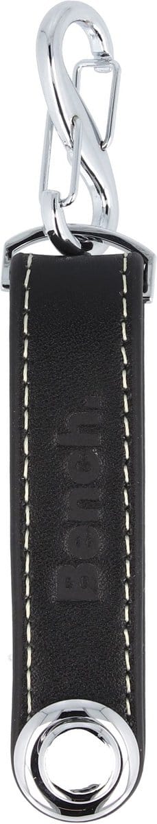 Bench Carbon Sleutelhanger Leer 9 cm - schwarz