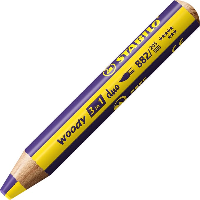 STABILO woody 3in1 duo Multitalent Potloden - Geel/Violet