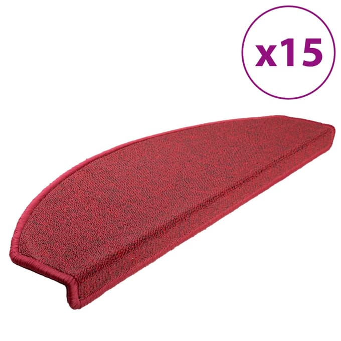 vidaXL - Trapmatten - 15 - st - 65 - x - 24 - x - 4 - cm - Non-Slip - Rood