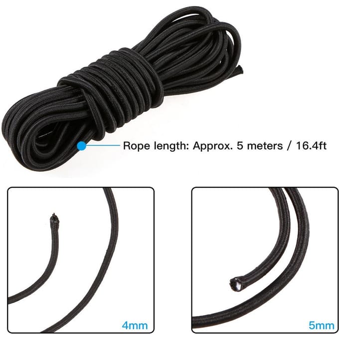 5 meter 4 mm / 5 mm kajakboot elastisch bungeekoordtouw 5mm