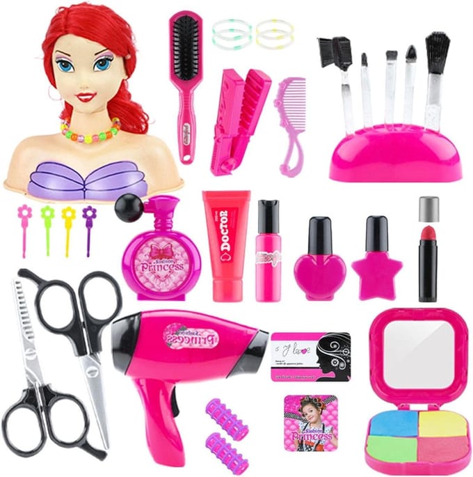 Make-up Hoofdje - Styling Pop - Kinderspel - Inclusief Make-up Accessoires - 26 x 18 x 14 cm - Niet gespecificeerd