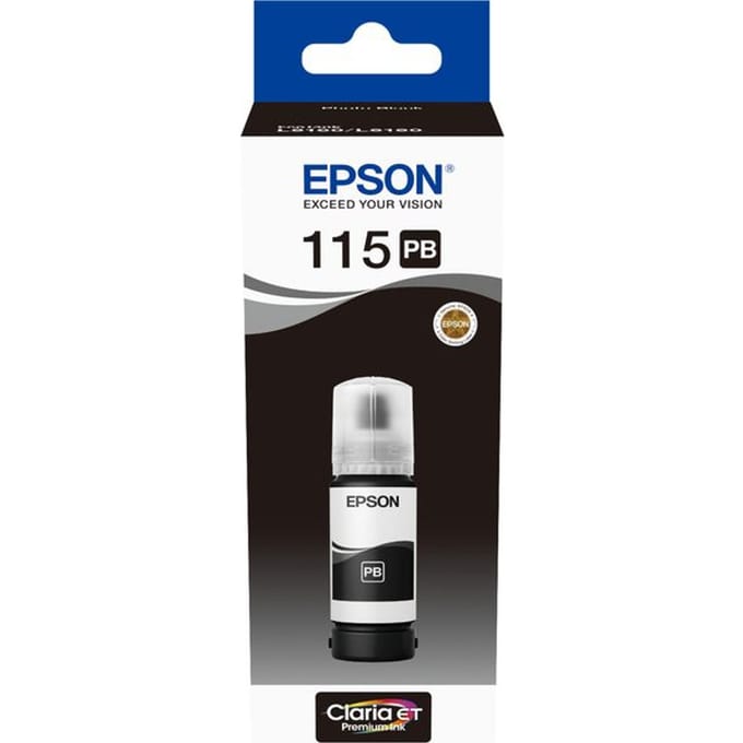 Epson 115 Ecotank (C13T07D14A) Bouteille de Recharge d'Encre, Noir Photo