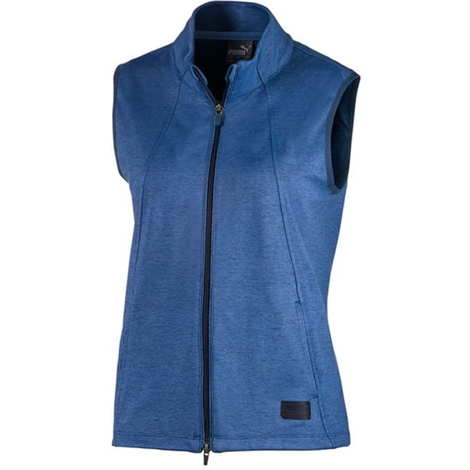 Puma Cloudspun Warm Up Vest Rits omhoog Blauw Dames Mouwloos 595852 02