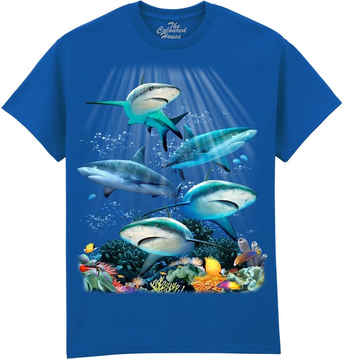 Haaien Shark Reef The Coloured House T-shirt M