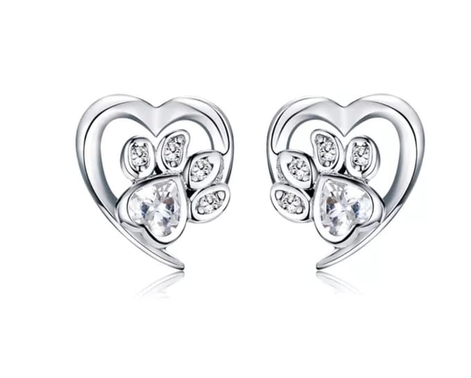 RomyStones Hart & Poot Oorbellen - 925 Zilver & Zirkonia