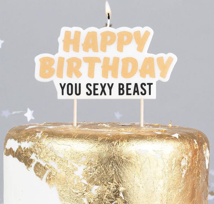 Taart Kaars 'Happy Birthday You Sexy Beast'