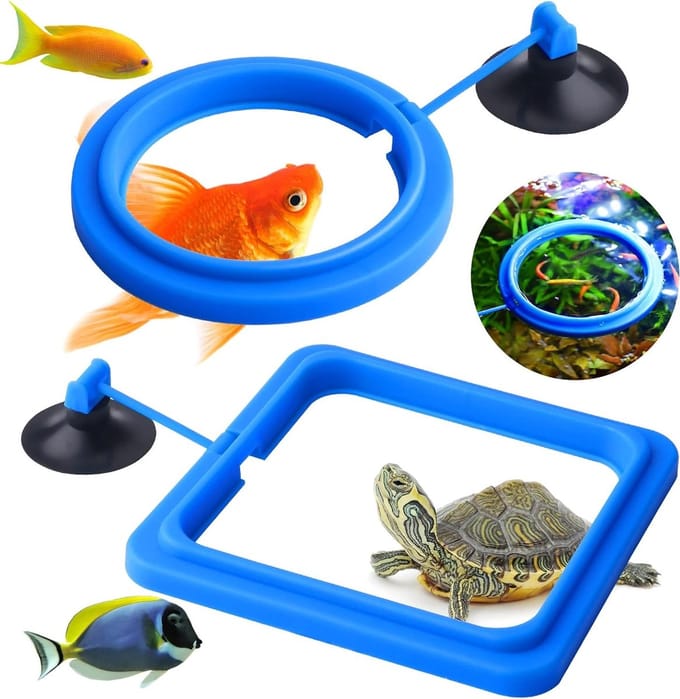 Dailygoods - Visvoederring Set van 2 voor Aquariumvissen en Schildpadden