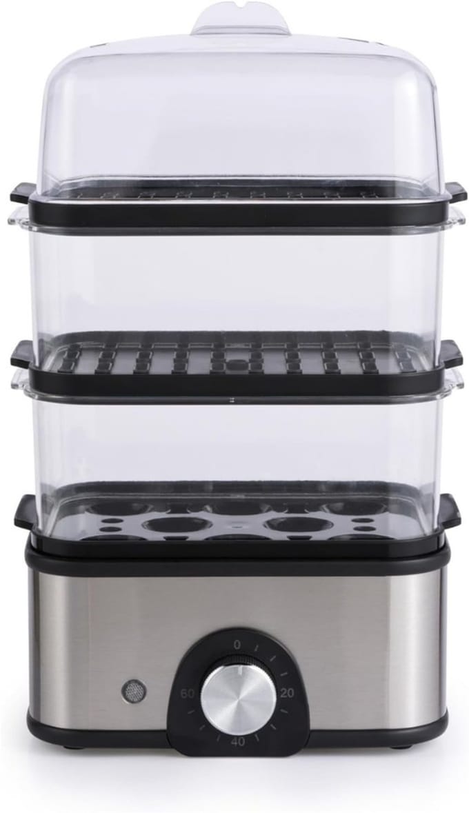 DYNA® Stoomkoker - Stoomkokers - Stoompan - Zilver - 35cm x 20cm x 10cm