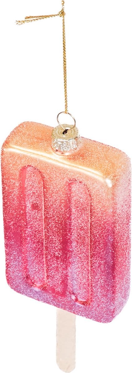 Housevitamin Waterijsje Kerst Ornament-Set van 2- Glas- 6x2,5x14,5cm